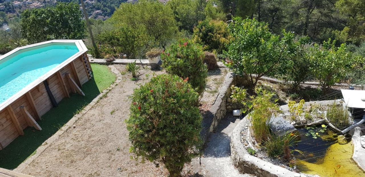 Le Chalet De La Pierreraie Cote D'Azur Piscine Terrasse Et Vue Mer Drap Buitenkant foto